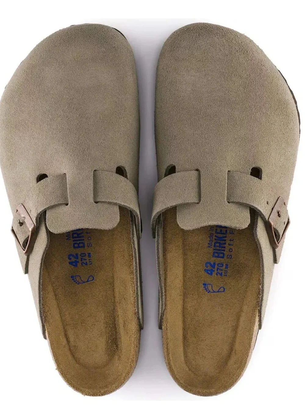 Birkenstock Boston Suede Clog in Taupe